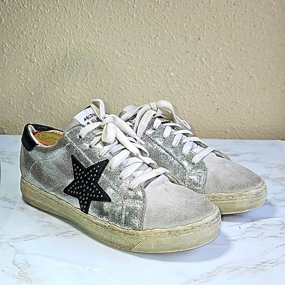 Meline Silver Black Star Sneakers